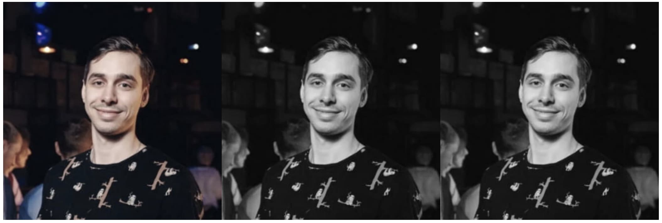 Сравнение grayscale с оригинальным изображением