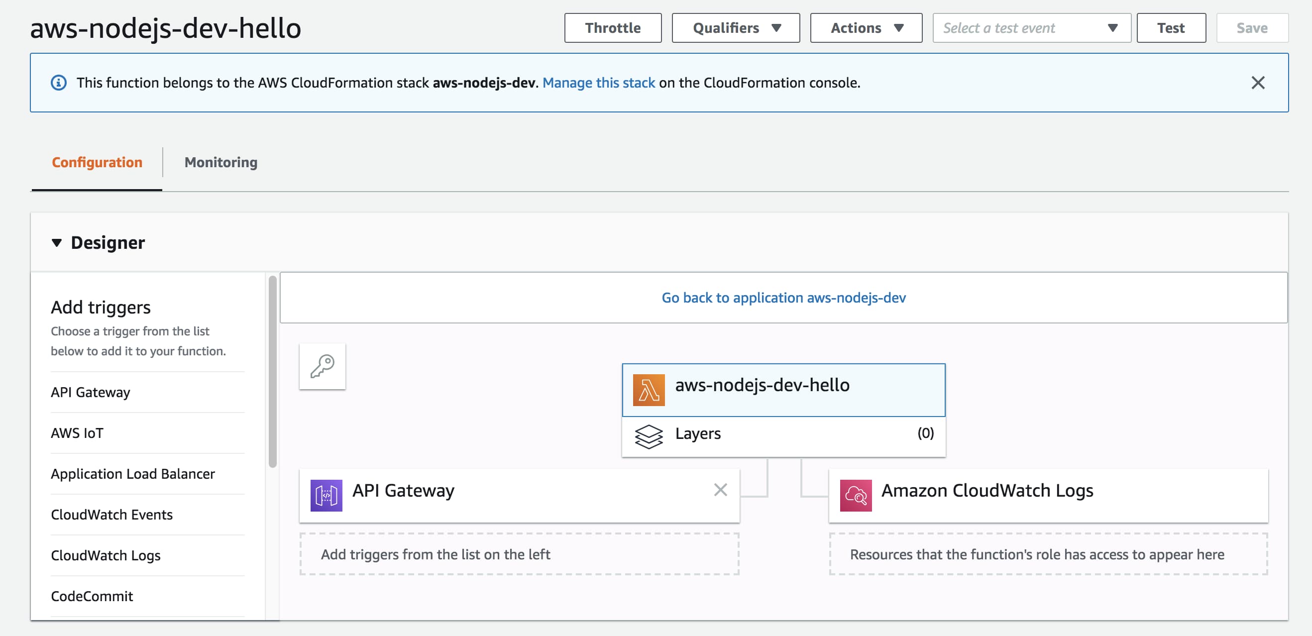 Подключенные сервисы к лямбде